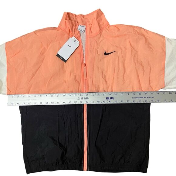 Nike Windbreaker Jacket Mens Black Peach Colorblock Retro Logo Streetwear Sz M - Picture 5 of 12